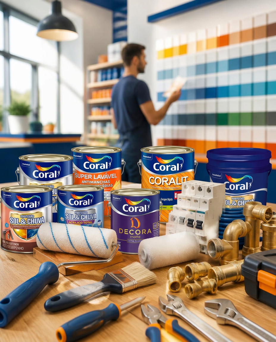 Tintas, ferramentas e materiais para sua obra
